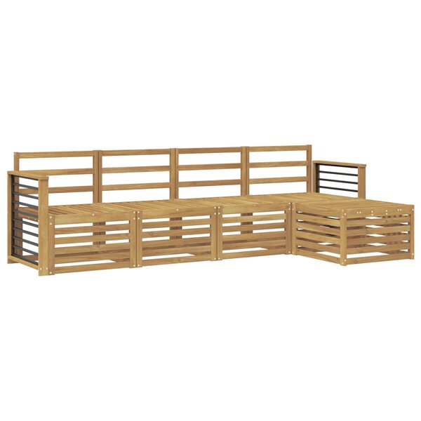 vidaXL Ensemble de canapés d'extérieur 5 pc Blanc Bois d'Acacia Massif