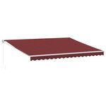 vidaXL Auvent manuel rétractable bordeaux 450x300 cm