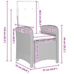 vidaXL Ensemble de salle à manger de jardin 5 pièces avec coussins en rattan poly gris