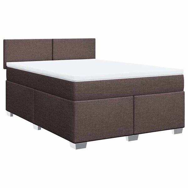 vidaXL Sommier à lattes de lit avec matelas Marron foncé 140x190 cm