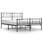 vidaXL Cadre de lit métal sans matelas avec pied de lit noir 120x190cm