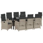 vidaXL Ensemble de salle à manger pour jardin 9 Pièces Gris clair