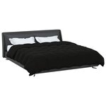 vidaXL Duvet d'été simple Matelassé Noir 220 x 260 cm Microfibre