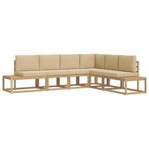 vidaXL Ensemble de canapés d'extérieur 4 Pièce Blanc et Beige