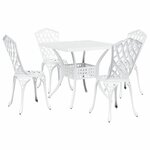 vidaXL Ensemble de tables de jardin 5 Pièces Blanc 80 x 80 x 75 cm