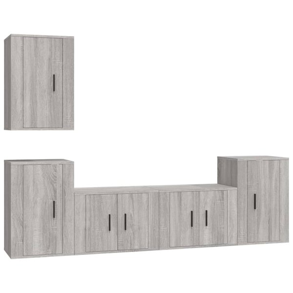 vidaXL Ensemble de meubles TV 5 Pièces Sonoma gris Bois d'ingénierie