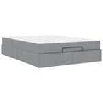vidaXL Cadre de lit avec matelas avec matelas 2 Pièces Gris clair tissu