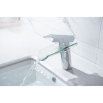 Mitigeur pour vasque et lavabo - Mécanique - OCEANIC - En cascade - En laiton et verre