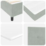 Lit Box Spring vidaXL avec matelas Gris clair 140x200 cm Velours