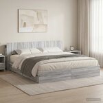 vidaXL Cadre de lit avec rangement Sonoma gris 180 x 200 cm