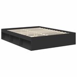 vidaXL Cadre de lit Noir 150 x 200 cm Bois de pin massif