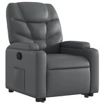 vidaXL Fauteuil inclinable Gris Similicuir