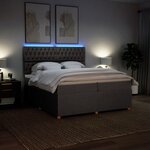 vidaXL Sommier à lattes de lit avec matelas Taupe 200x200 cm Tissu