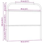 vidaXL Tête de lit chêne fumé 90 cm acier et bois d'ingénierie