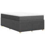 vidaXL Sommier à lattes de lit avec matelas Gris foncé 120x200cm Tissu