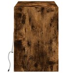 vidaXL Meuble TV mural avec lumières LED chêne fumé 130x31x45 cm