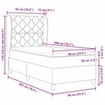 vidaXL Lit avec ressorts et matelas rose 90x200 cm en velours