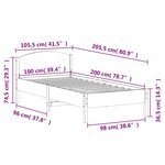 vidaXL Cadre de lit sans matelas blanc 100x200 cm bois de pin massif