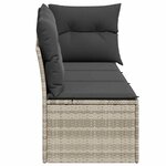 vidaXL Canapé de jardin et coussins 3 places gris clair résine tressée