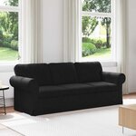 vidaXL Canapé Noir 215 x 82 x 80 cm tissu