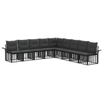 vidaXL Ensemble de canapés d'extérieur 9 Pièces Noir et Gris foncé