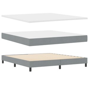 Lit à ressort vidaXL avec matelas Gris clair 180x200 cm Tissu