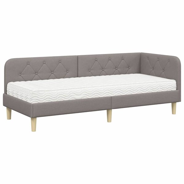 vidaXL Cadre de lit d'angle Taupe 80 x 200 cm tissu