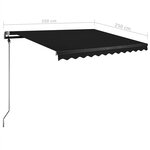 vidaXL Auvent automatique sur pied 350x250 cm Anthracite