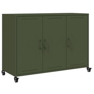 vidaXL Buffet vert olive 100 5x39x72 cm acier