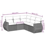 vidaXL Salon de jardin 5 Pièces avec coussins noir résine tressée