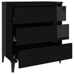 vidaXL Buffet Noir brillant 60x35x69 cm Bois d’ingénierie