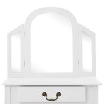 vidaXL Coiffeuse et tabouret Blanc 65x36x128 cm Bois de paulownia MDF