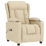 vidaXL Fauteuil inclinable électrique Crème Tissu