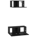 vidaXL Ensemble meuble TV 2 Pièces Chêne noir Bois d'ingénierie