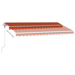 vidaXL Auvent automatique capteur de vent LED 400x350 cm Orange marron
