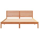 vidaXL Cadre de lit avec tête de lit Brun cire 200 x 200 cm Pin massif