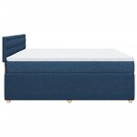vidaXL Sommier à lattes de lit avec matelas Bleu 180x200 cm Tissu