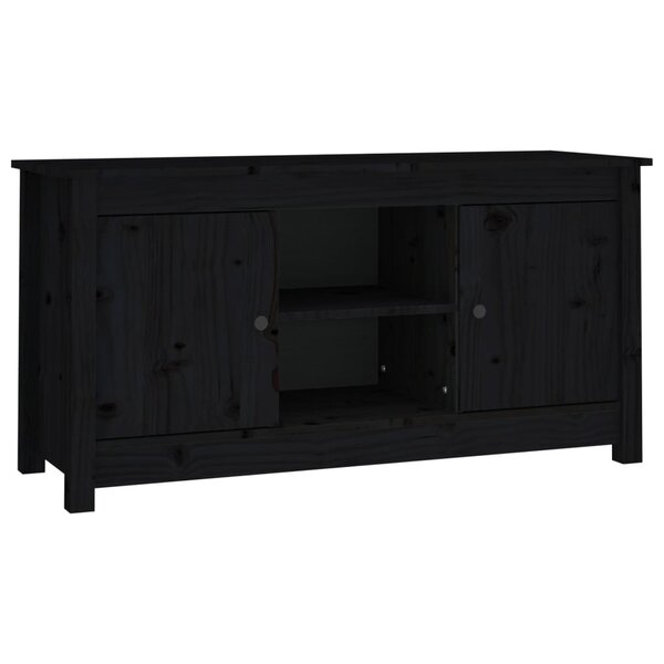 vidaXL Meuble TV Noir 103x36 5x52 cm Bois de pin massif