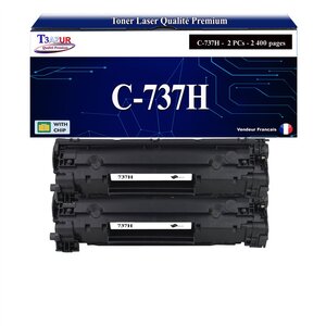 T3AZUR - 2x Toners compatibles avec Canon 737H pour Canon MF-237w  MF-244dw  MF-247dw  MF-249dw Noir - 2 400p