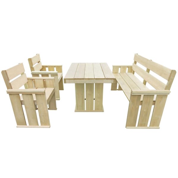 vidaXL Ensemble à manger d'extérieur 4 Pièces Bois de pin imprégné