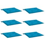 vidaXL Coussins de chaise jardin lot de 6 bleu 50x50x3 cm tissu oxford