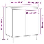 vidaXL Buffet Gris béton 60x35x70 cm Bois d'ingénierie