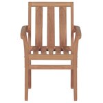 vidaXL Chaises de jardin empilables avec coussins lot de 8 Teck solide
