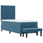 vidaXL Lit à ressorts avec tête de lit Bleu foncé 200 x 80 cm Velours