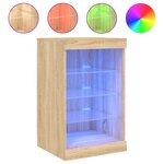 vidaXL Buffet avec lumières LED chêne sonoma 41x37x67 cm