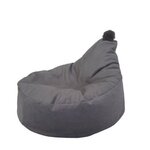 Pouf à pompon gris