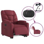 vidaXL Fauteuil inclinable électrique rouge bordeaux tissu