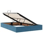 vidaXL Lit de Rangement avec matelas Bleu foncé 140 x 190 cm Velours