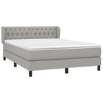 vidaXL Sommier à lattes de lit avec matelas Gris clair 140x190cm Tissu