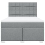 vidaXL Sommier à lattes de lit avec matelas Gris clair 140x200cm Tissu